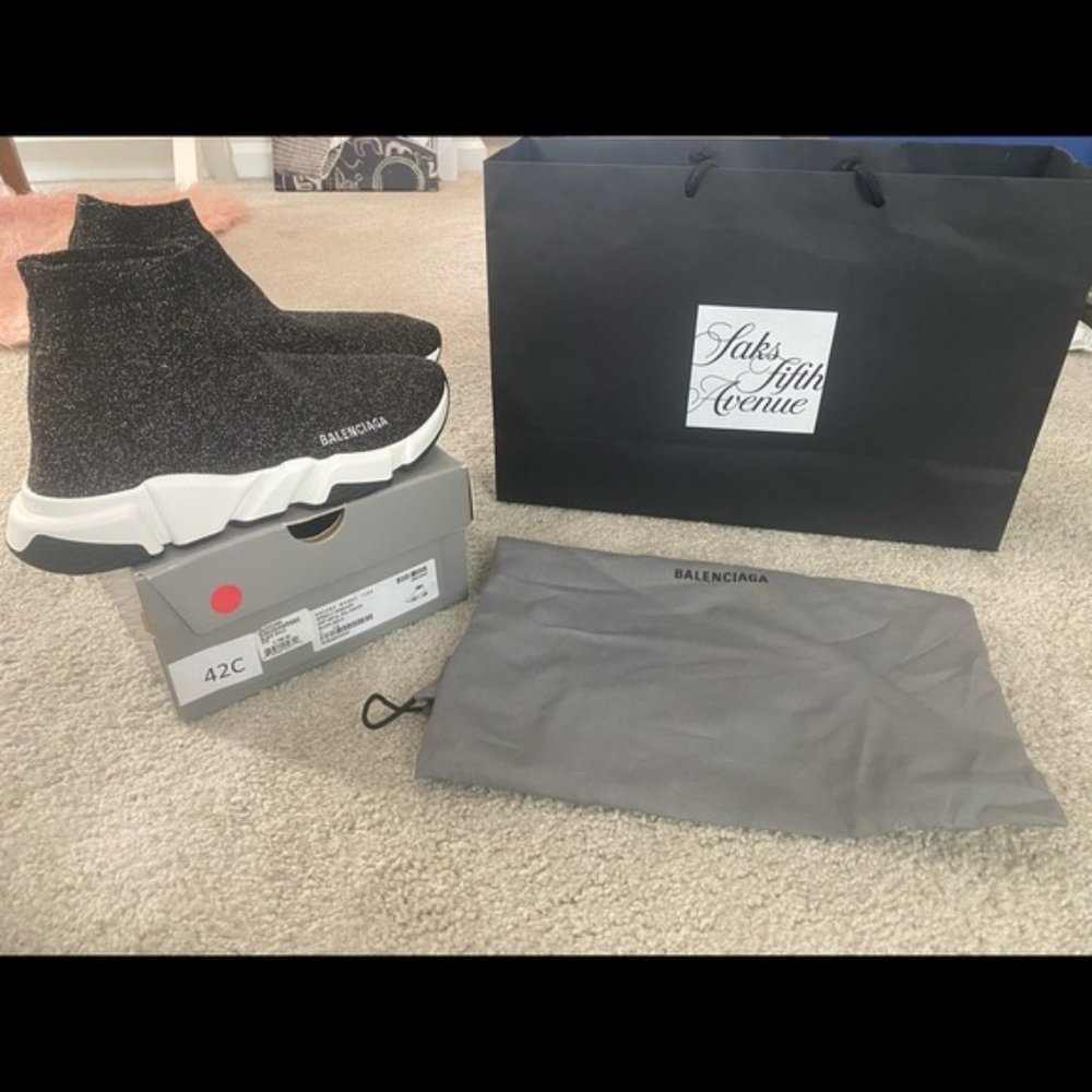 Balenciaga Speed Runner Shoes “Black and Gold”